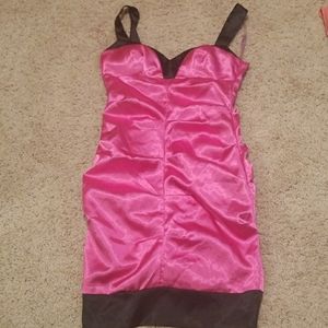 Pink and black dress